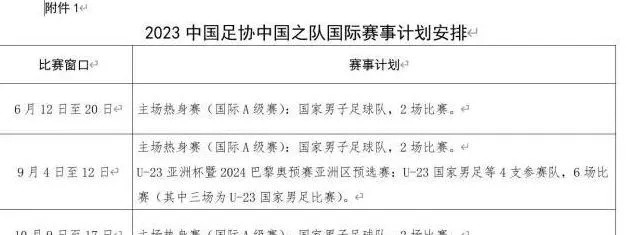 2023年足球赛事时间表图片大全 详细赛程安排